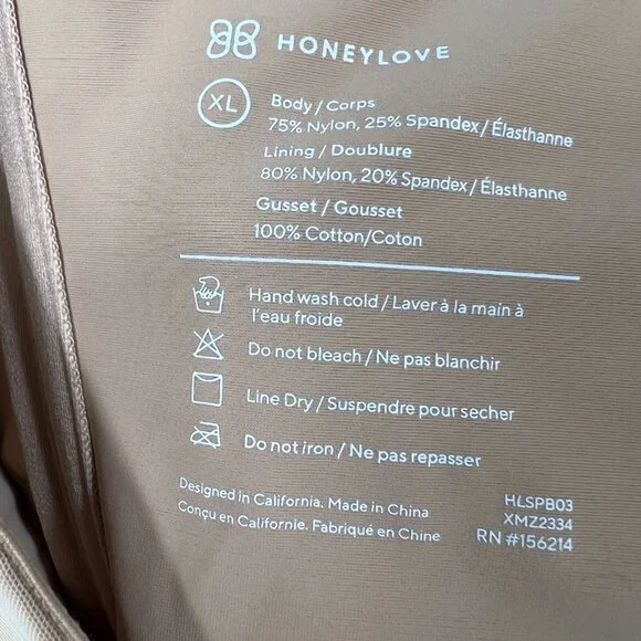 NEW Honeylove Super Power Brief Sand tan nude high rise shapewear compression XL - Picture 12 of 13